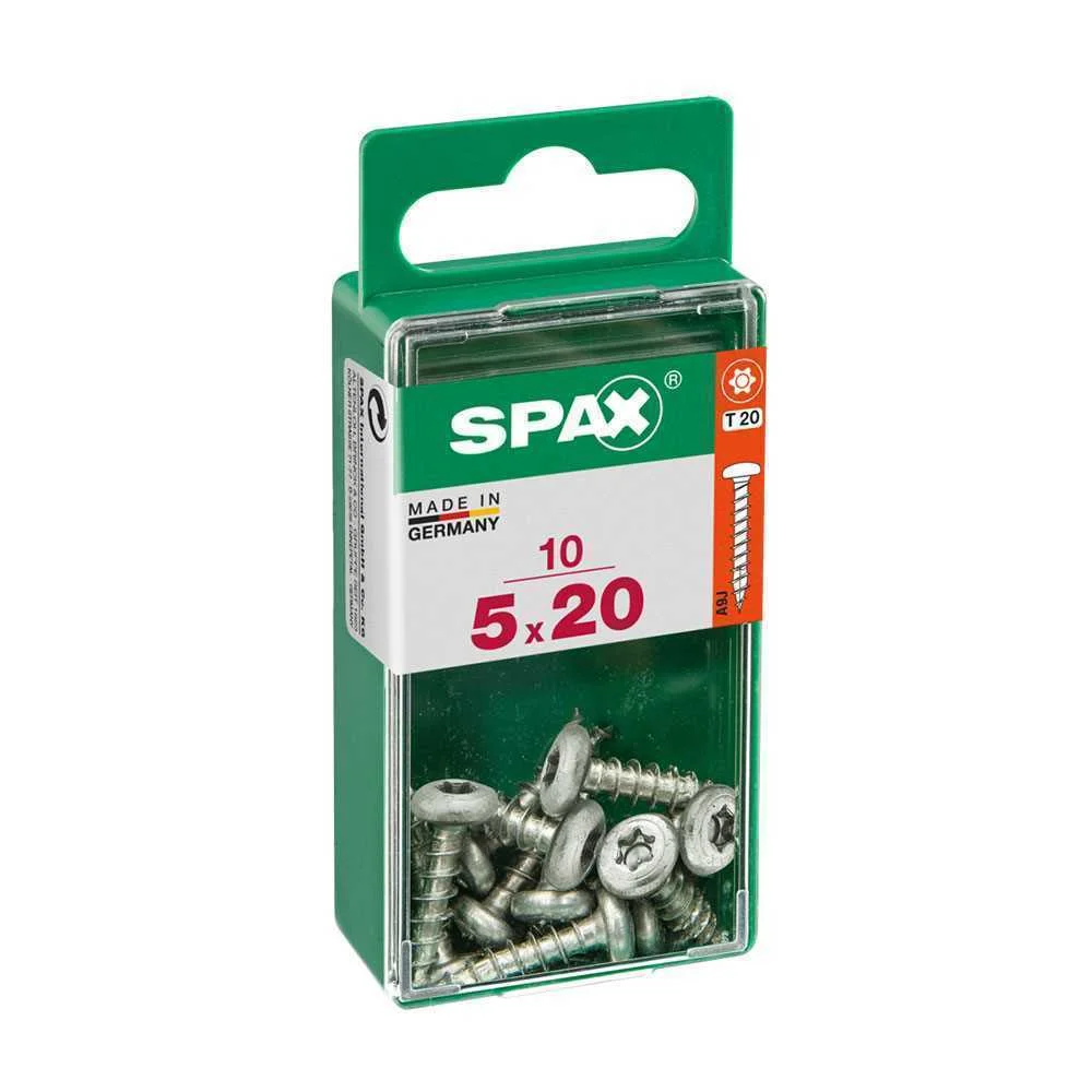 Caixa 10 Unid. Parafuso Madeira Spax Cab. Redonda Wirox 5,0x20mm Spax
