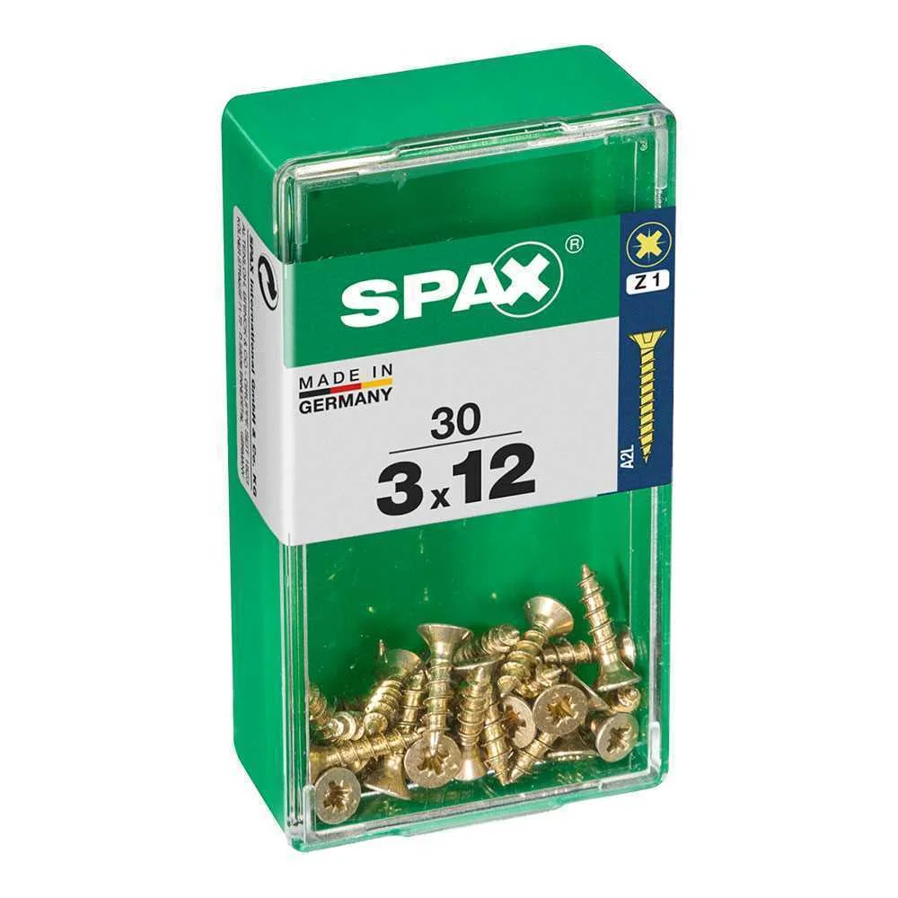 Caixa 30un Parafuso Madeira Spax Cab. Plana Yello.