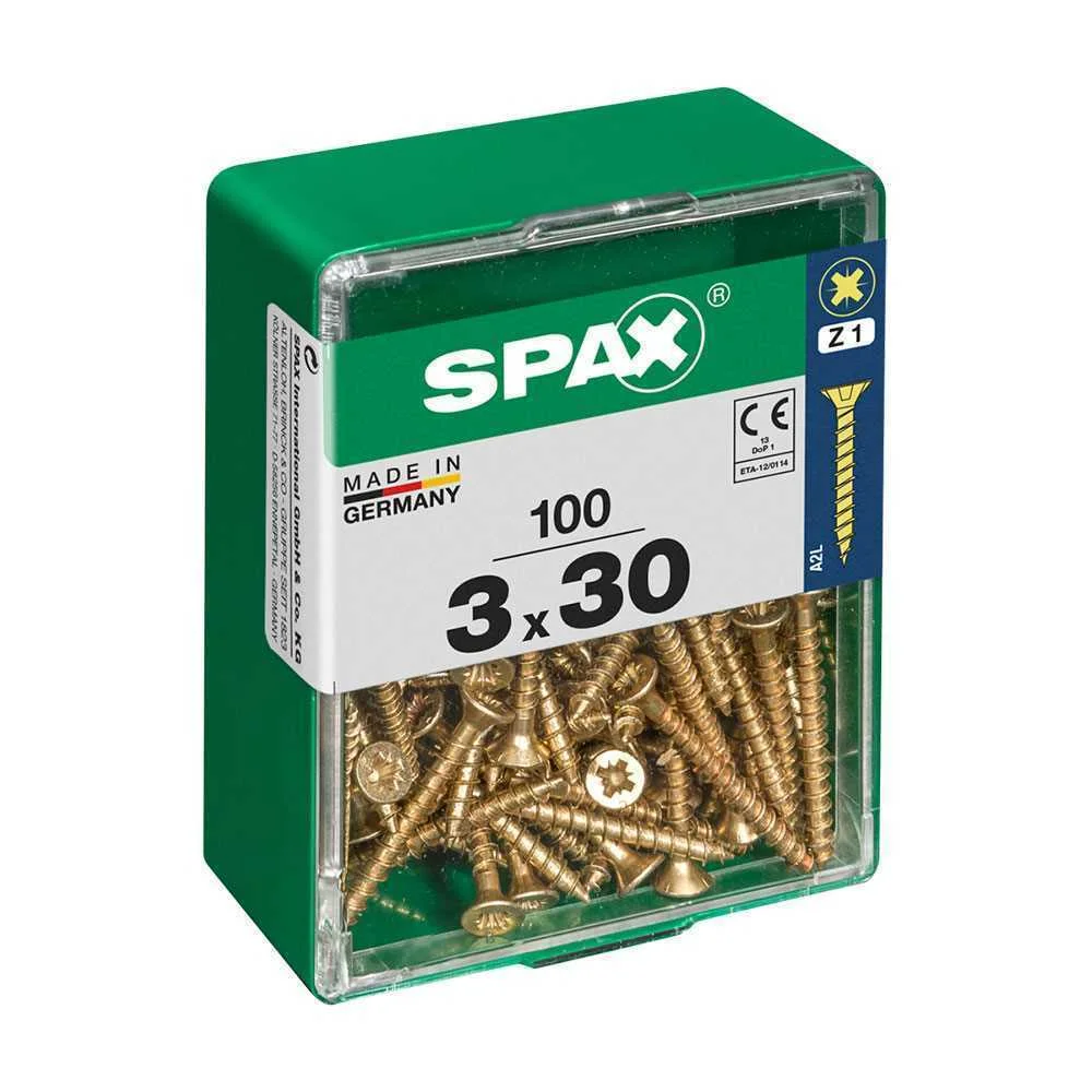 SPAX 4081020300302 PARAFUSO/PORCA 30 MM 100 UNIDA.