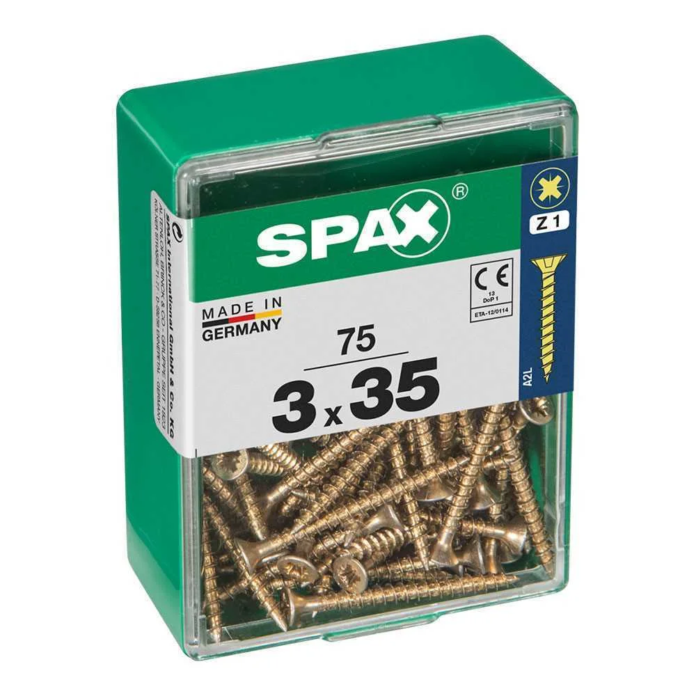 Caixa 75un Parafuso Madeira Spax Cab. Plana Yello.