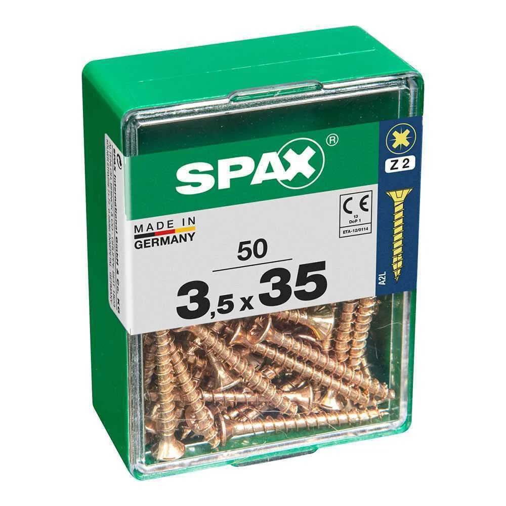 Caixa 50un Parafuso Madeira Spax Cab. Plana Yello.