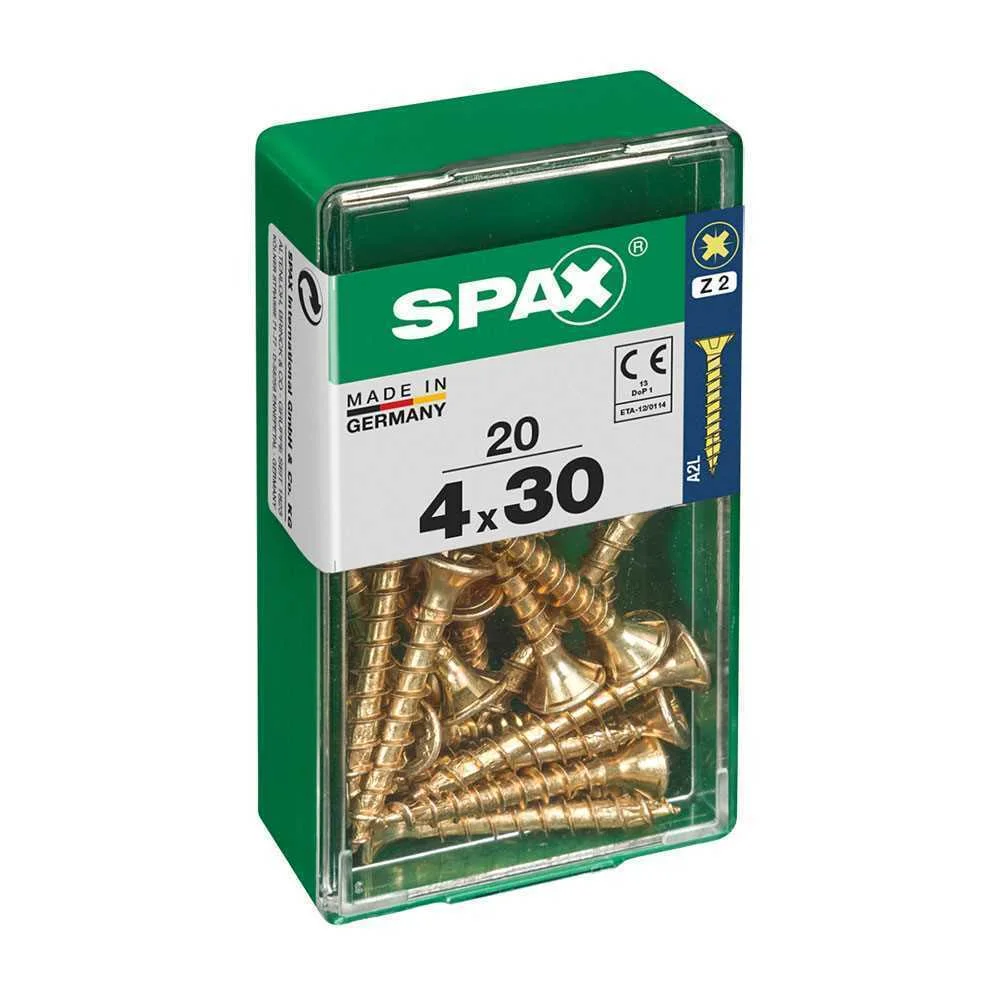 Caixa 20un Parafuso Madeira Spax Cab. Plana Yello.