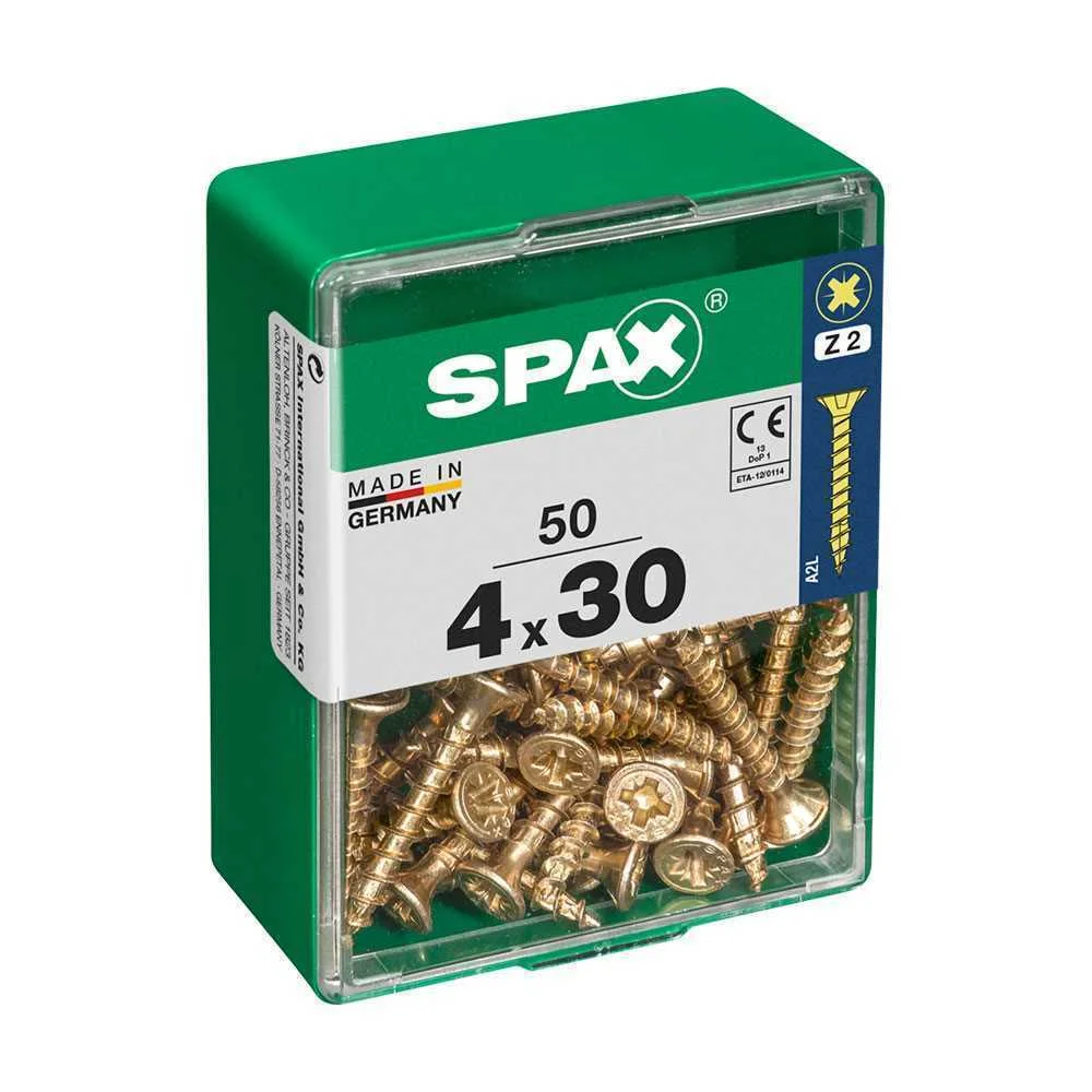 Caixa 50un Parafuso Madeira Spax Cab. Plana Yello.