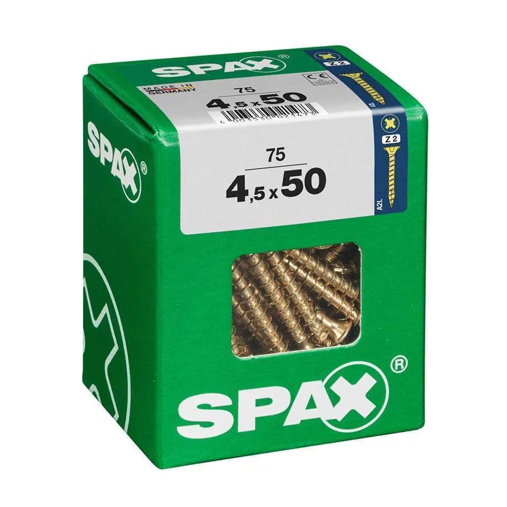 Caixa 75un Parafuso Madeira Spax Cab. Plana Yello.