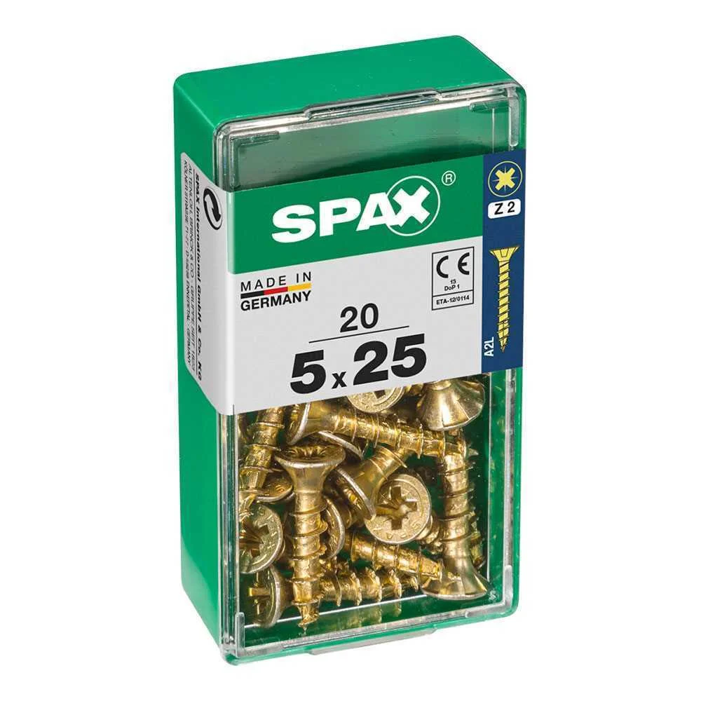 Caixa 20un Parafuso Madeira Spax Cab. Plana Yello.