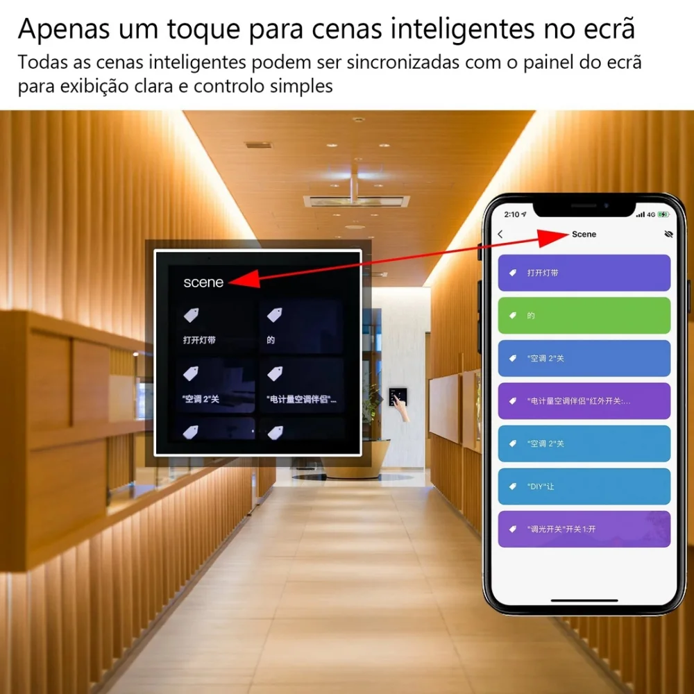 Painel de controlo Tuya com ecr&atilde; t&aacute;til 4''