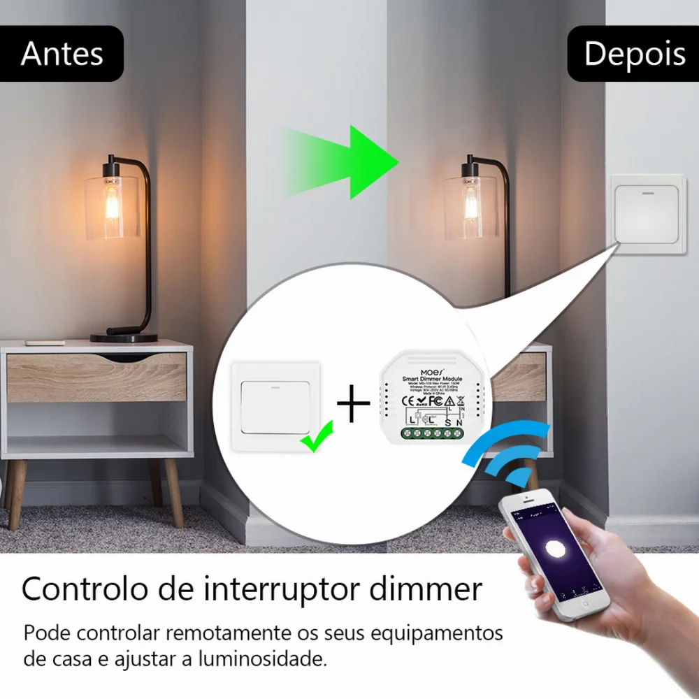 M&oacute;dulo Dimmer 1 Canal Wi-Fi + Rf433