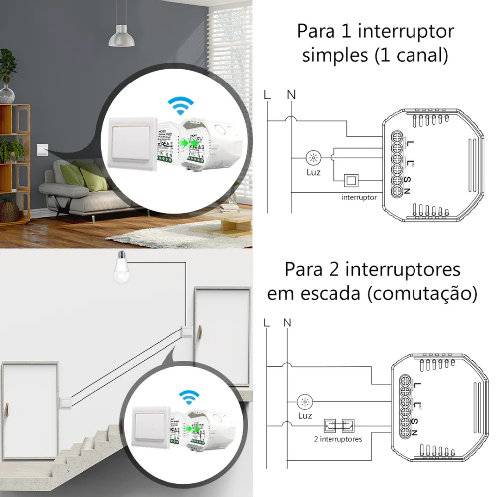 M&oacute;dulo Dimmer 1 Canal Wi-Fi + Rf433