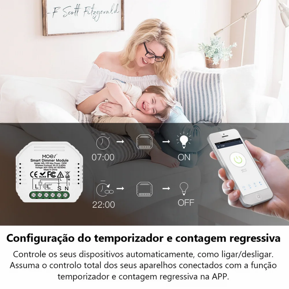 M&oacute;dulo Dimmer 1 Canal Wi-Fi + Rf433