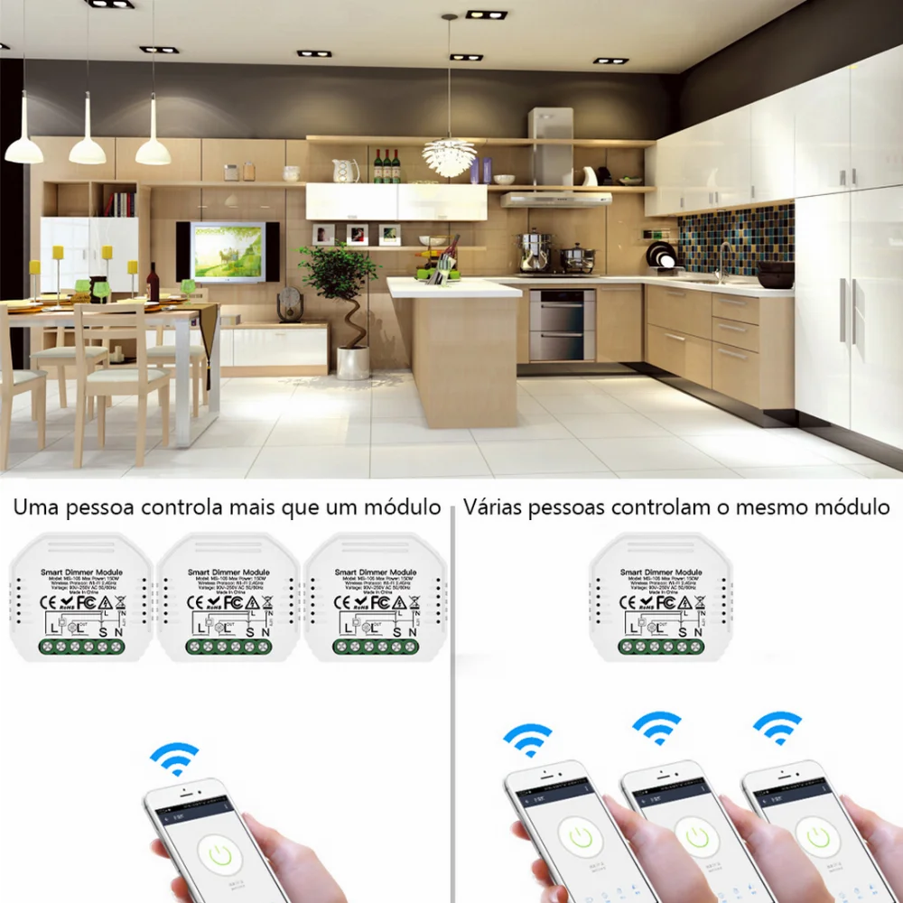 M&oacute;dulo Dimmer 1 Canal Wi-Fi + Rf433
