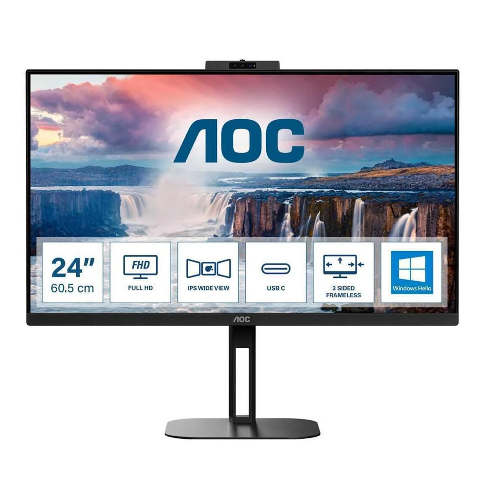 Aoc Monitor Ips 24" 16:9 Fhd Hdmi Dp Usb-C Coluna.