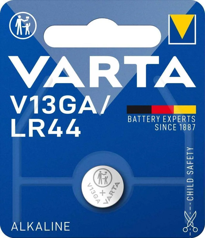 Pilha Varta Lr44 - V13ga 1.5v Alkalina (Blister 1 Unid.) &Oslash;11,6x5,4mm