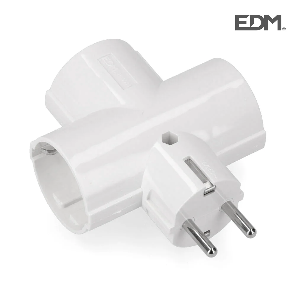 Ficha Tripla com Baquelite Embalada T/Tl 16a 250v Edm