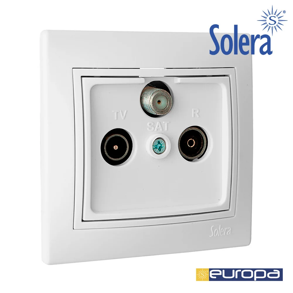 Tomada Final de Sat&eacute;lite, Televis&atilde;o e R&aacute;dio S&eacute;rie Europa Solera Erp48u