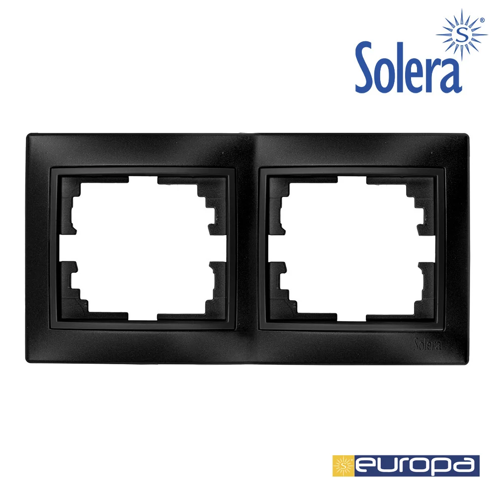 Espelho Horizontal Duplo Grafite 154x81x10mm S&eacute;rie Europa Solera Erp72ngu