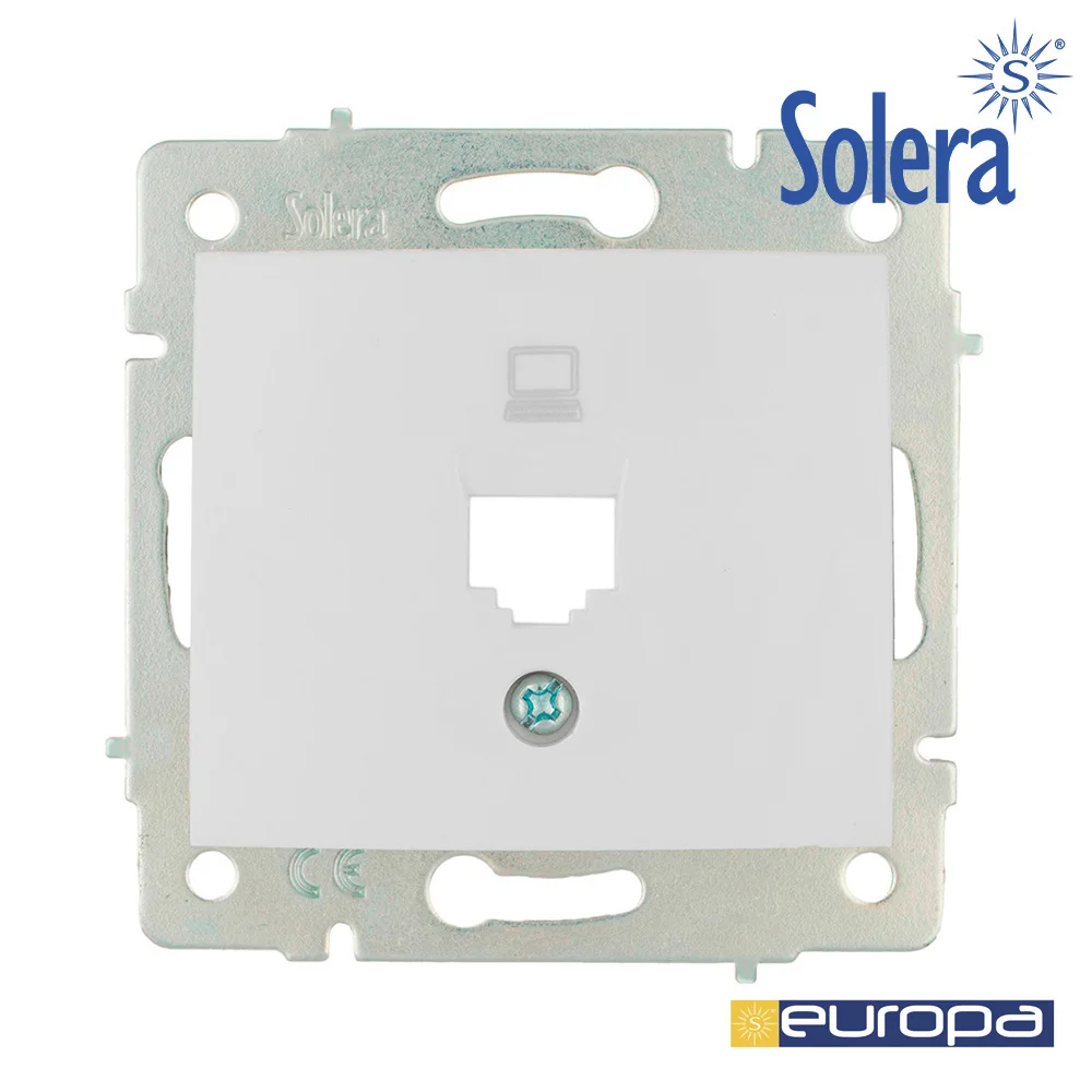 Tampa + Chassis para Tomada de Dados Rj45 S&eacute;rie Europa Solera Erp88/1