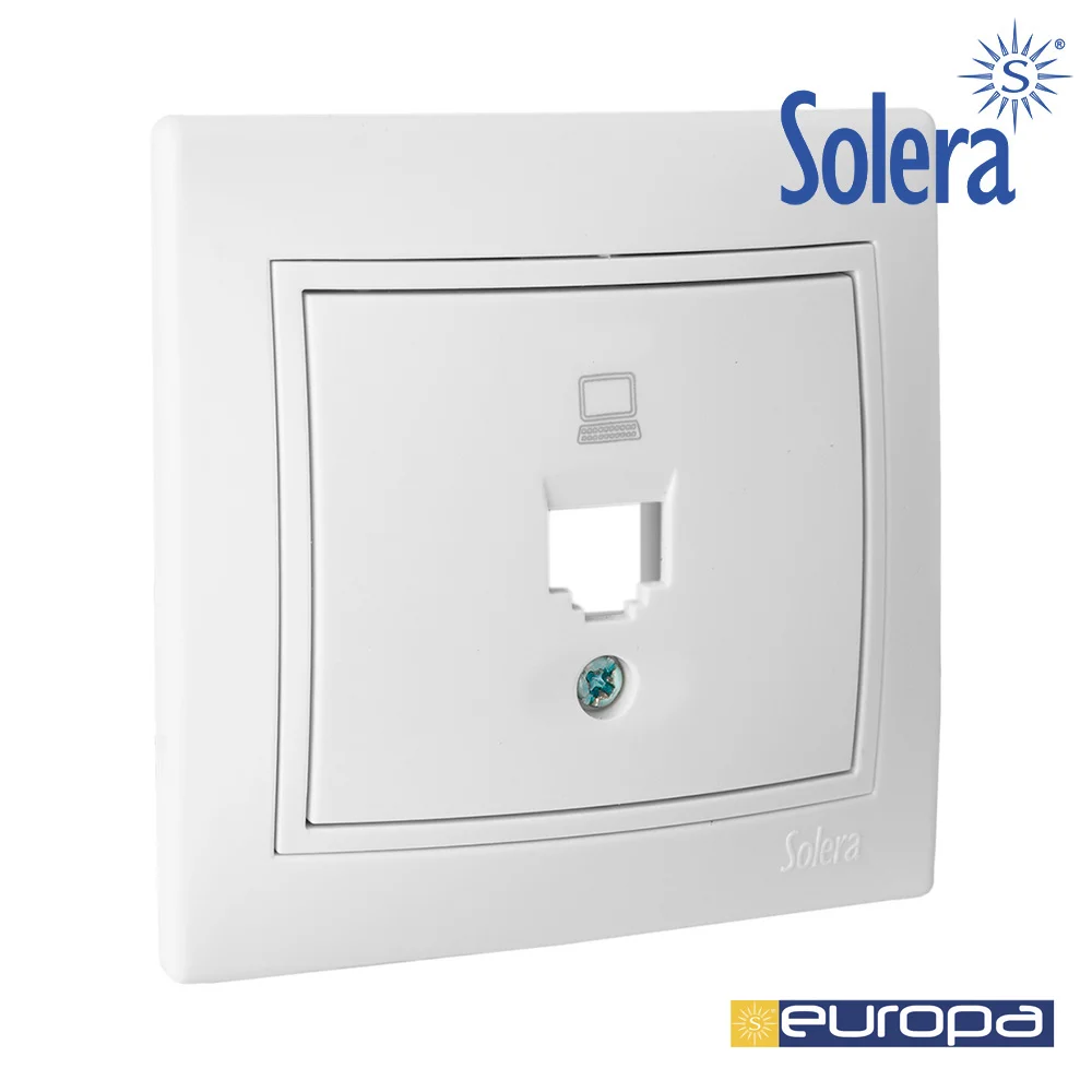 Tampa + Chassis para Tomada de Dados Rj45 com Espelho S&eacute;rie Europa Solera Erp88/1u