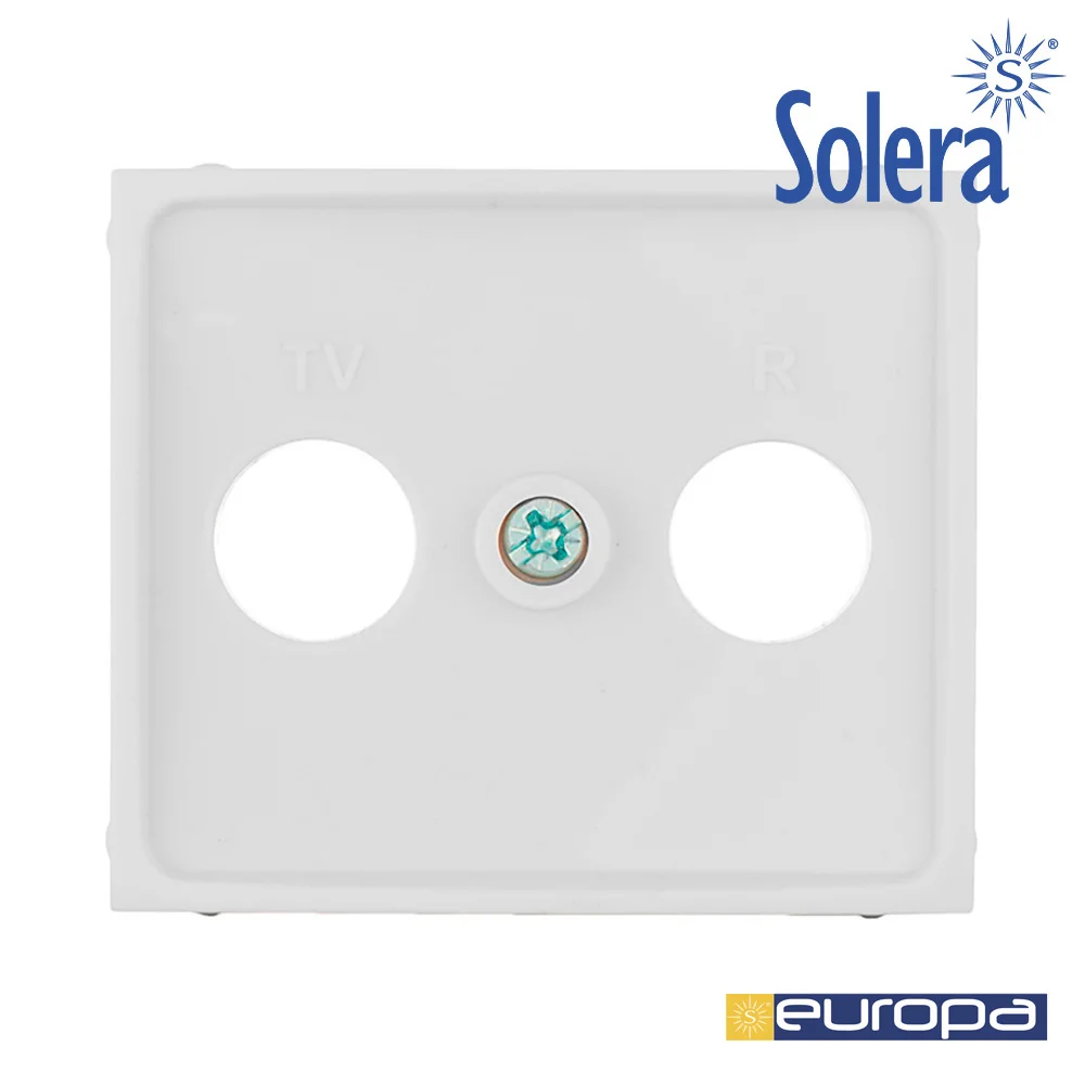 Tampa para Tomada de Sinal Tv/R Cor Branco S&eacute;rie Europa Solera Erp47tlv