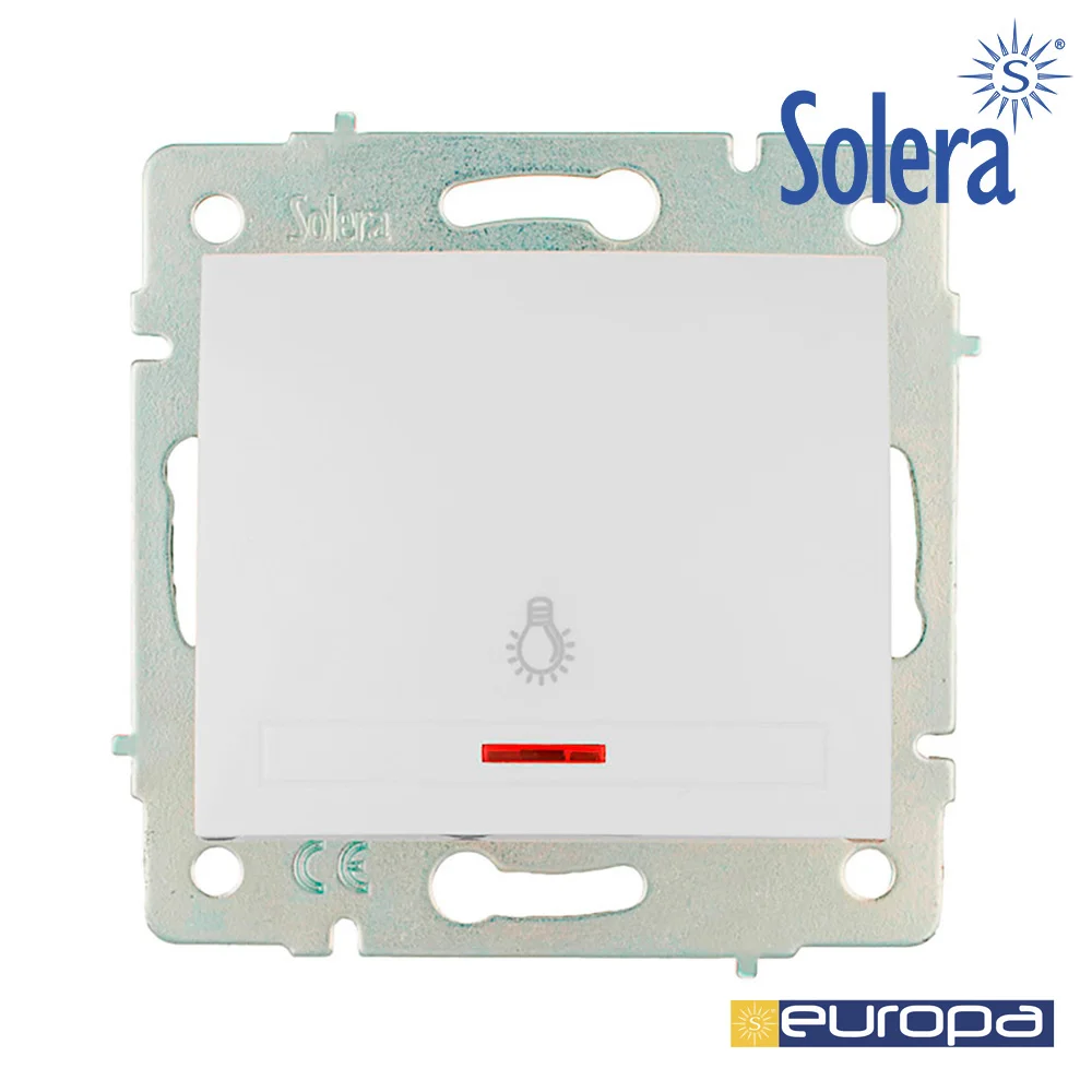 Bot&atilde;o Luz Luminoso 10a 250v S.Europa  Solera