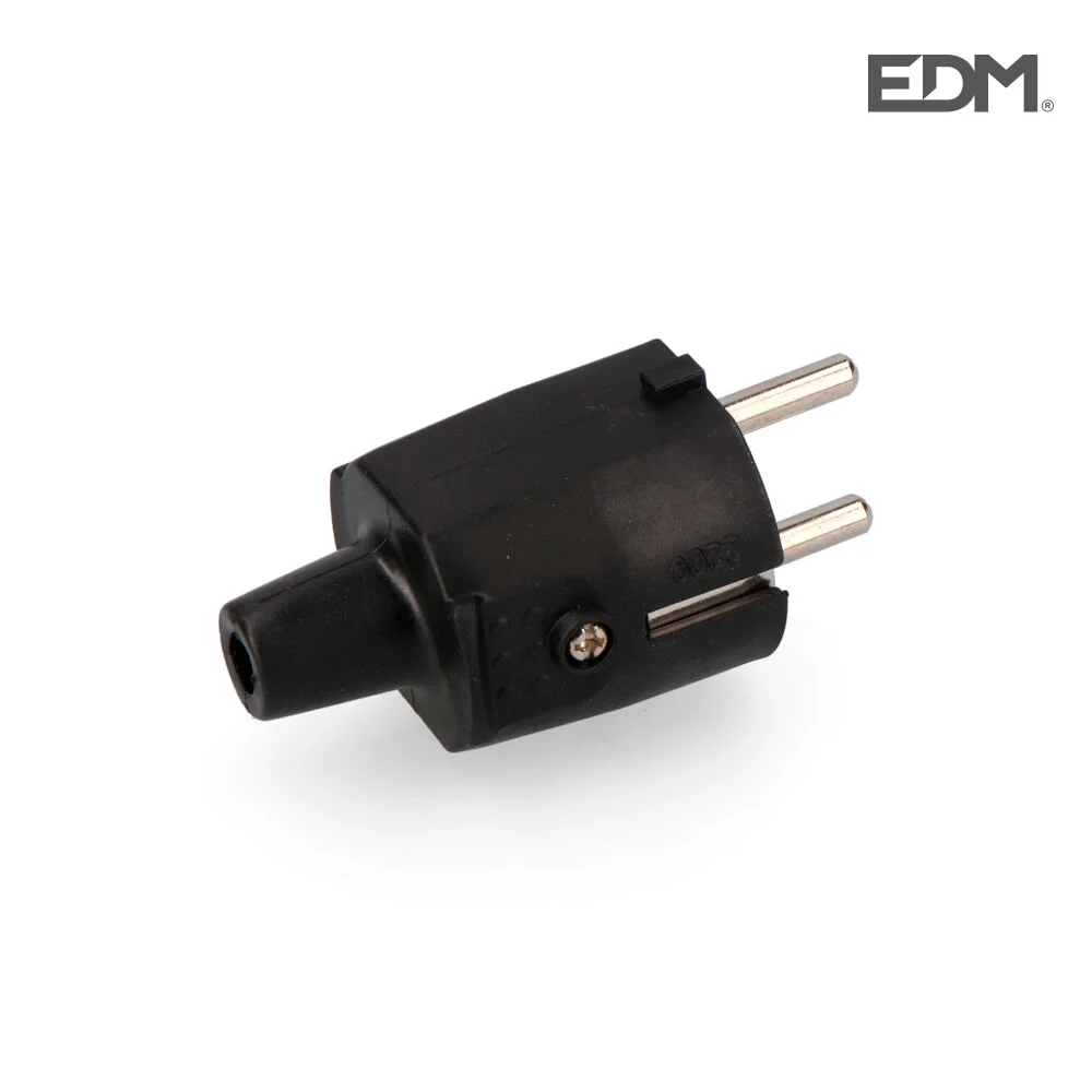 Ficha de Borracha 10/16a 250v T/Tl Ip44 4,8mm Preta (Embalada) Edm