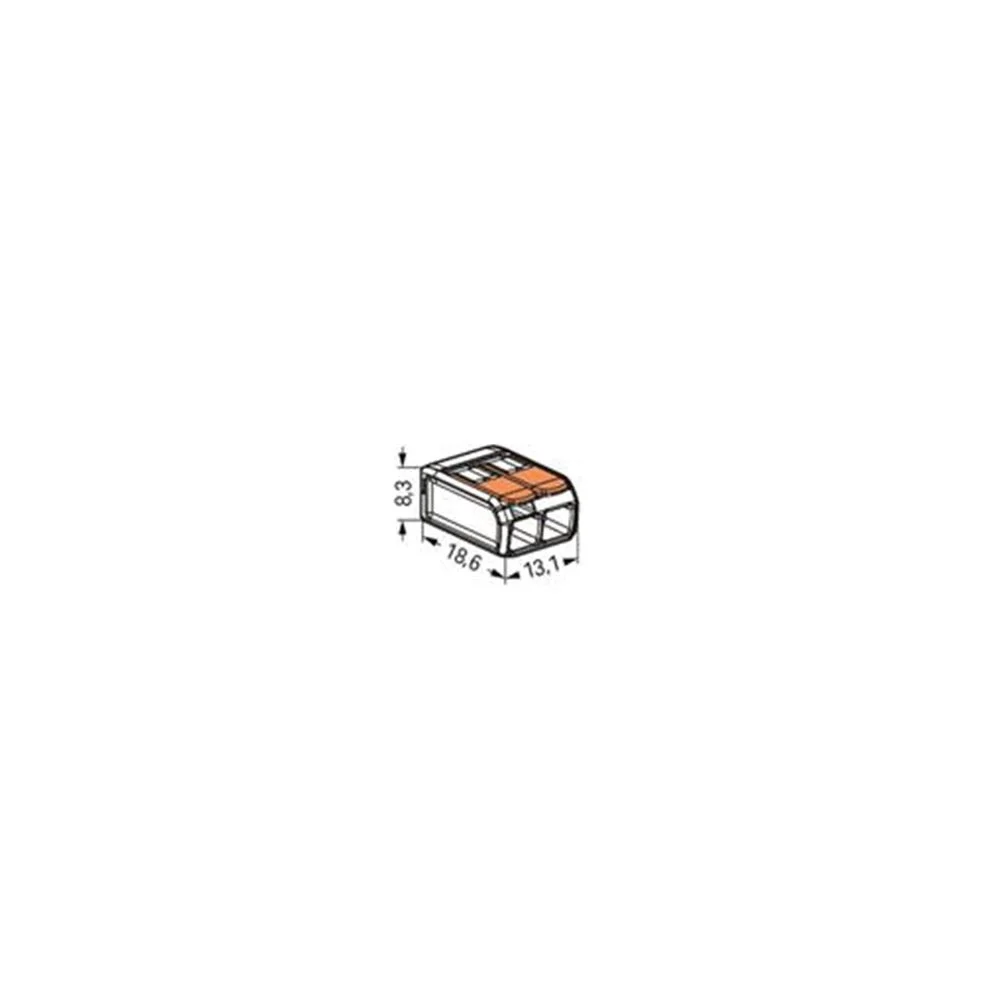 Conector de Emenda Compacto 2 X 0,2 - 4 Mm&sup2; para T