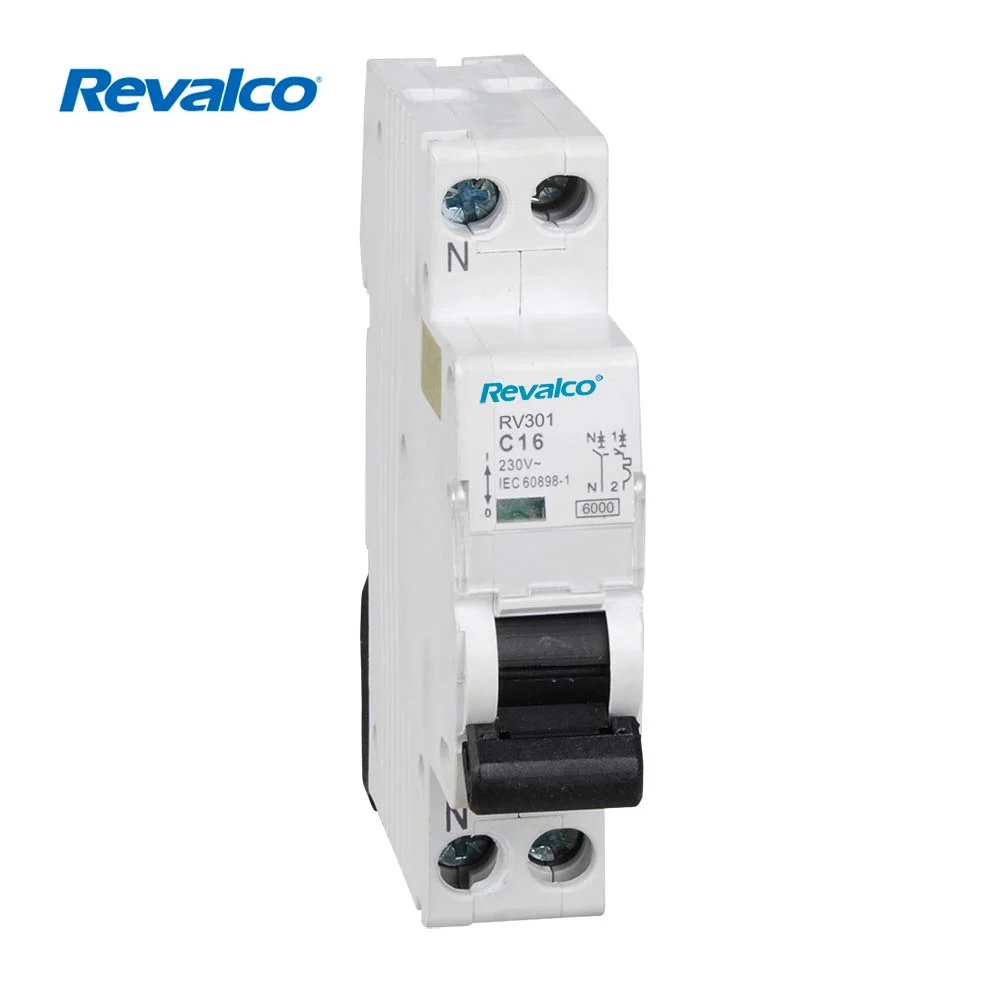Disjuntor Magnetot&eacute;rmico Revalco 1 Polo+Neutro 16a (Estreito)