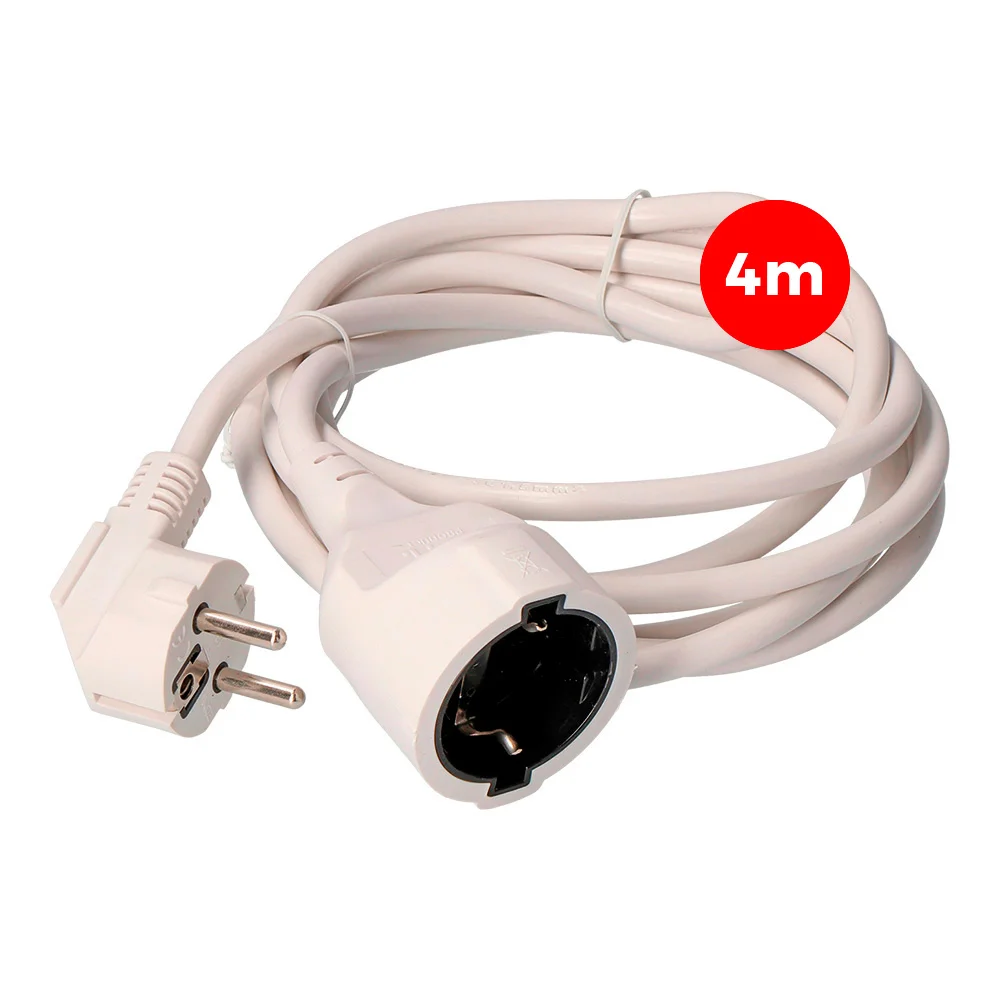 Extens&atilde;o de Cabo 3x1,5mm T/Tl 4m Branco Edm
