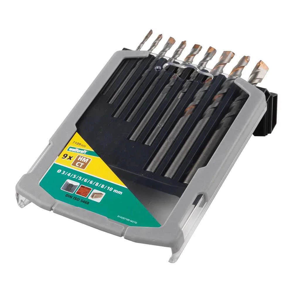 Conjunto de Brocas Especiais para Concreto Ct 9 Pe&ccedil;as &Oslash;3-10 7109000 Wolfcraft