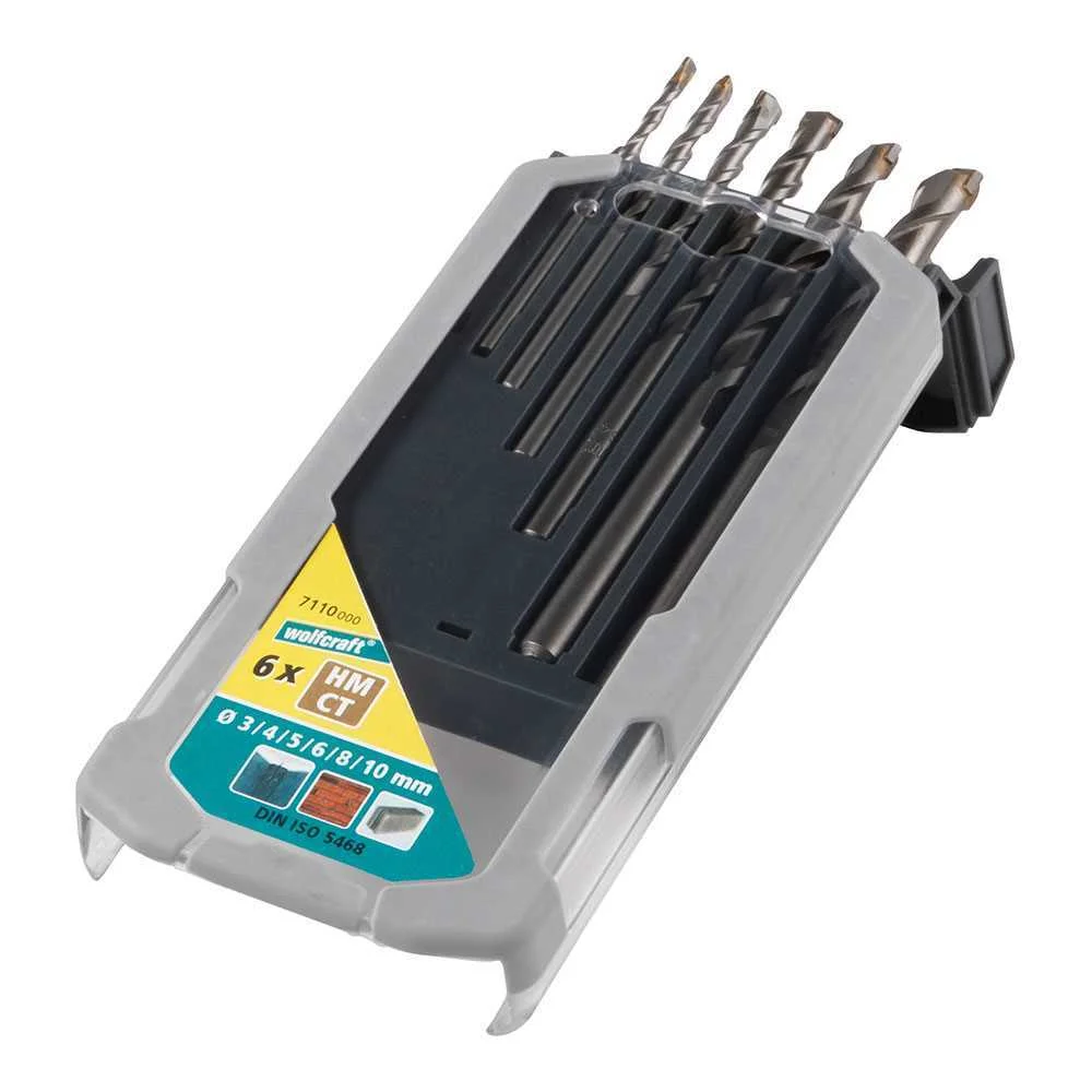 Conjunto de Brocas Especiais para Concreto Ct 6 Pe&ccedil;as &Oslash;3-10 7110000 Wolfcraft