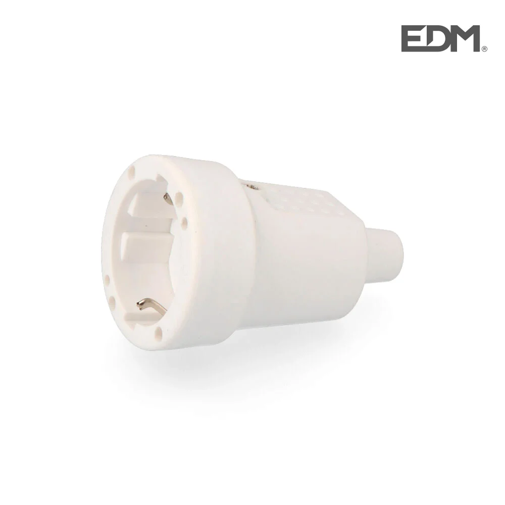 Ficha A&eacute;rea Pvc 10/16a 250v T/Tl Ip44 4,8mm Branca (Embalada) Edm