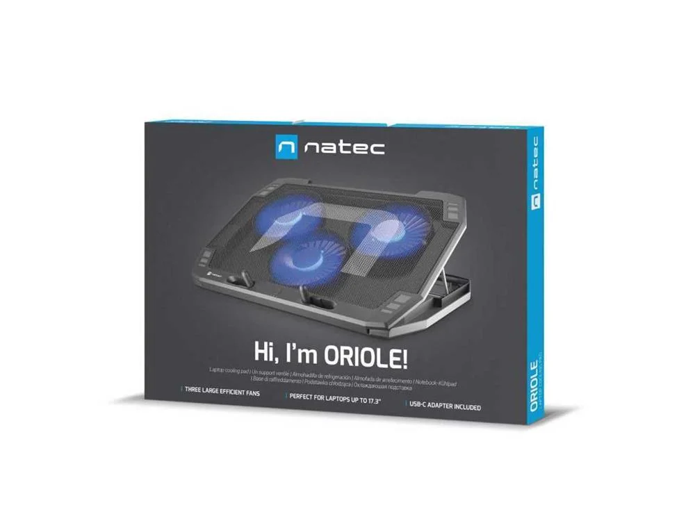Natec Laptop Cooling Pad Oriole 15.6-17.3inch LED Notebook Cooling Pad 43.9 Cm (17.3 )