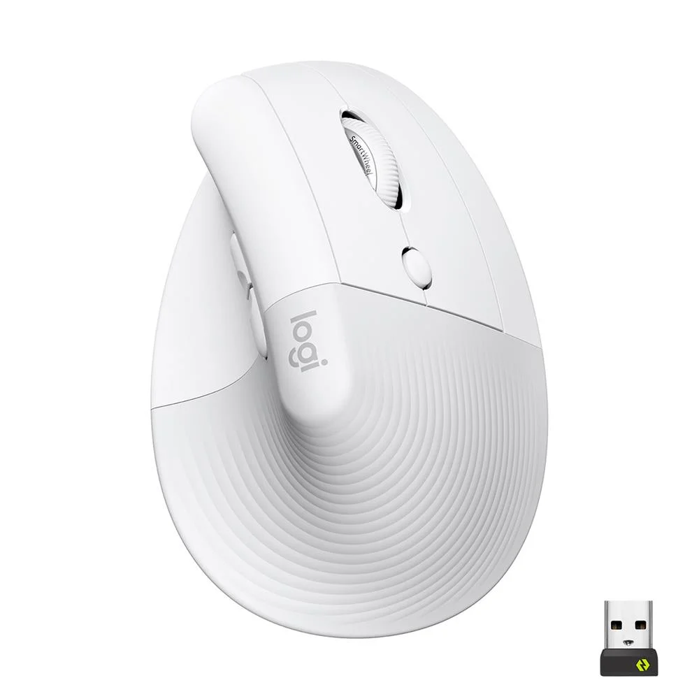 Rato Laser Lift Vertical Ergonomic Wireless/Bluetooth 4000dpi Branco - Logitech