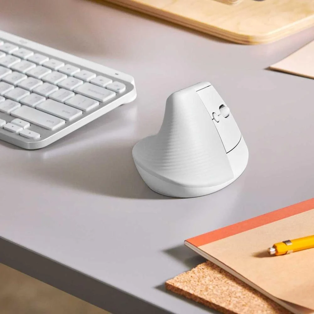 Rato Laser Lift Vertical Ergonomic Wireless/Bluetooth 4000dpi Branco - Logitech