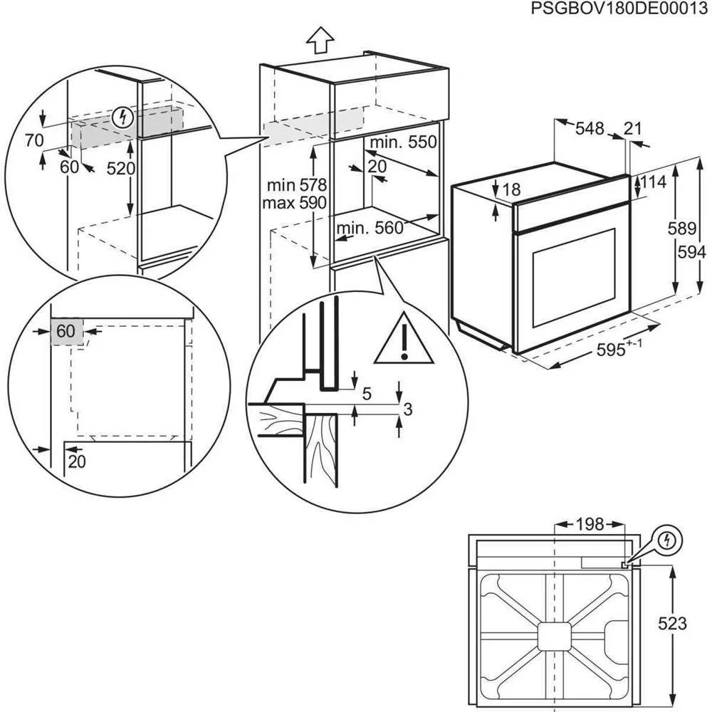 ELECTROLUX FORNO MULTIFUN&Ccedil;&Otilde;ES EOH3H54X INOX ANTI .