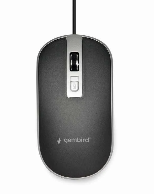 Raton Gembird Wired Optical Mouse Usb Black Silver