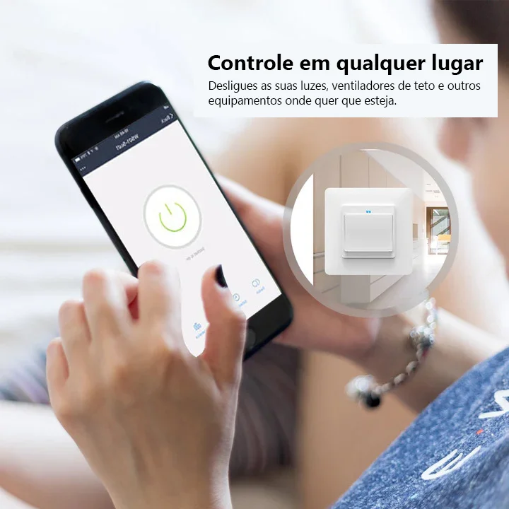 Interruptor de press&atilde;o 3 canais Wi-Fi