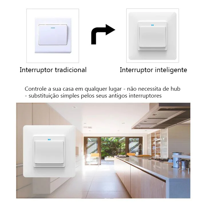 Interruptor de press&atilde;o 3 canais Wi-Fi