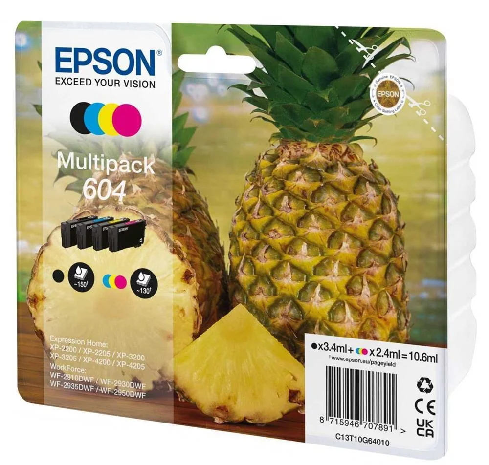 Epson Tinteiro Pack 4 Cores 604 Xp2200/05/3200/05/4200/05/Wf2910/30/35/50