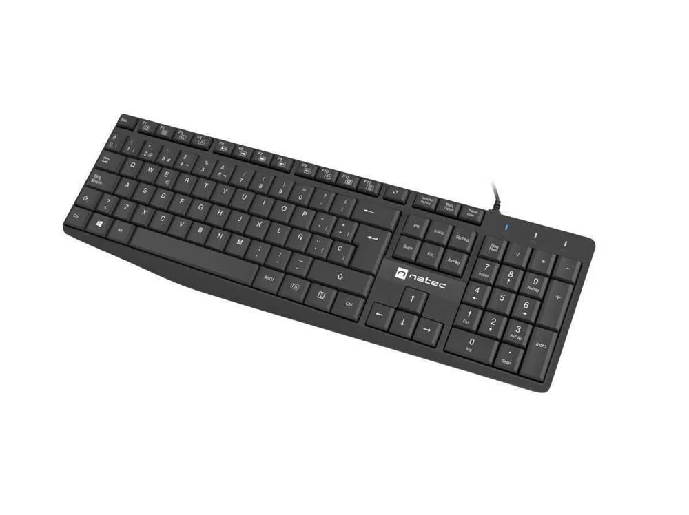 Teclado Natec Nautilus Slim Layout Espa&ntilde;ol Negro