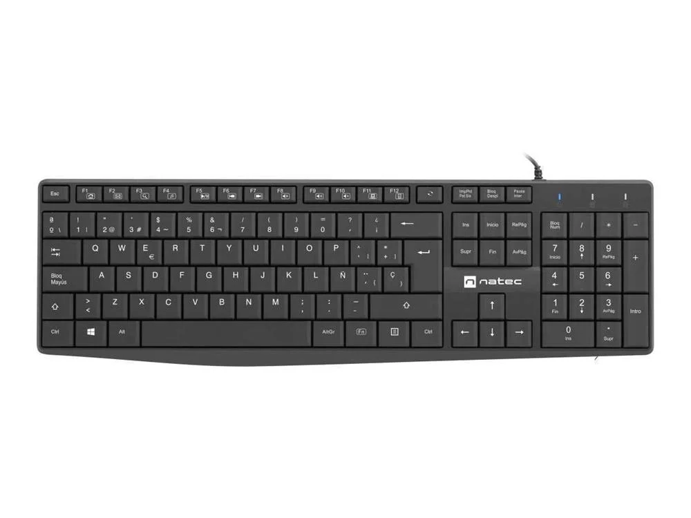 Teclado Natec Nautilus Slim Layout Espa&ntilde;ol Negro