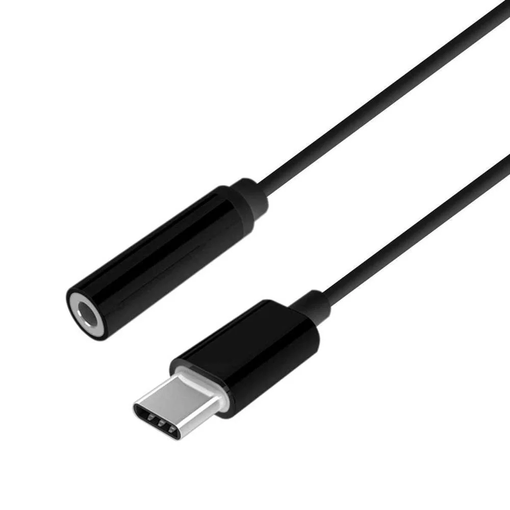 Adaptador Usb-C M a Jack 3.5 H Aisens 15cm Negro