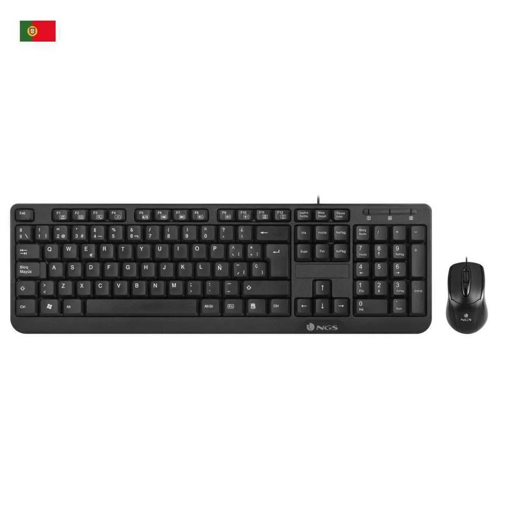 Ngs Teclado & Rato Multimedia Usb Black