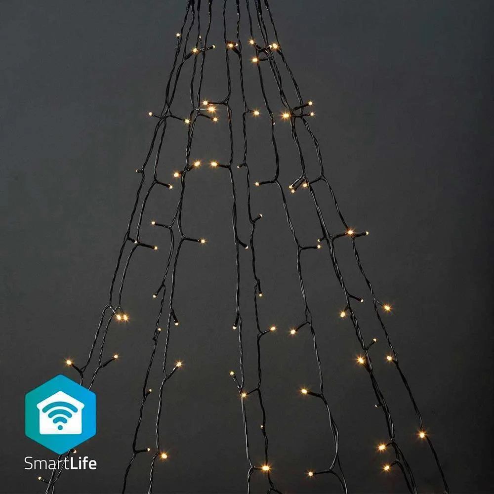 Ilumina&ccedil;&atilde;o Decorativa Nedis Smartlife Wi-Fi Branco | 200 Leds | 10x2m | Android / Ios