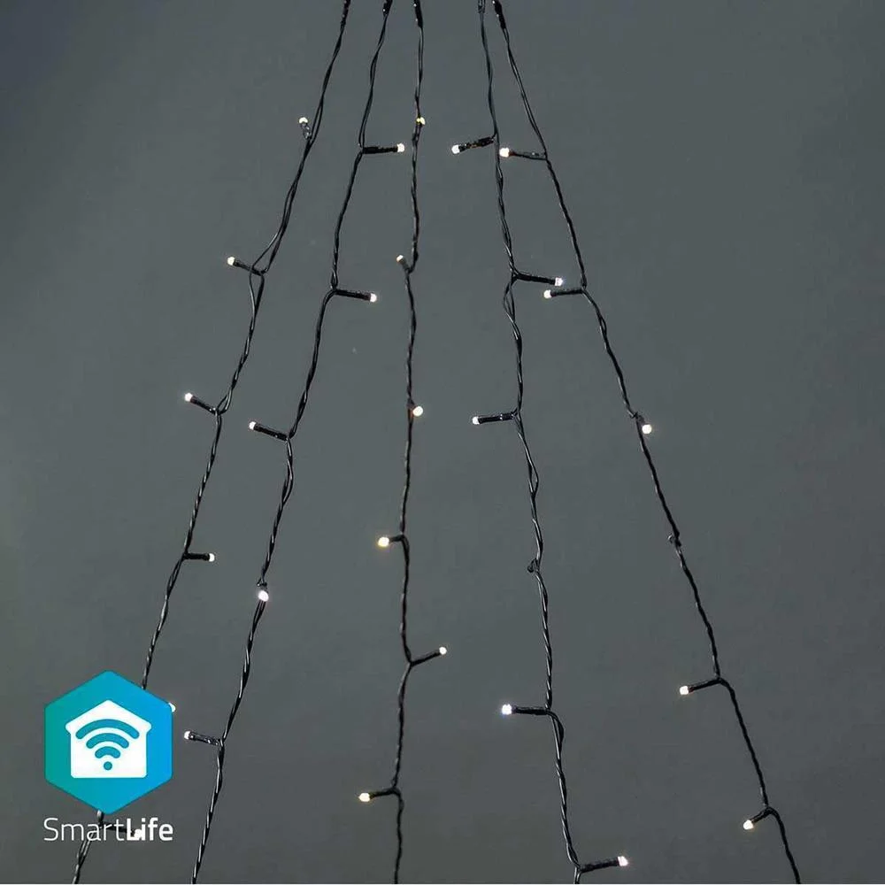 Ilumina&ccedil;&atilde;o Decorativa Nedis Smartlife Wi-Fi Branco | 200 Leds | 5x4m | Android / Ios