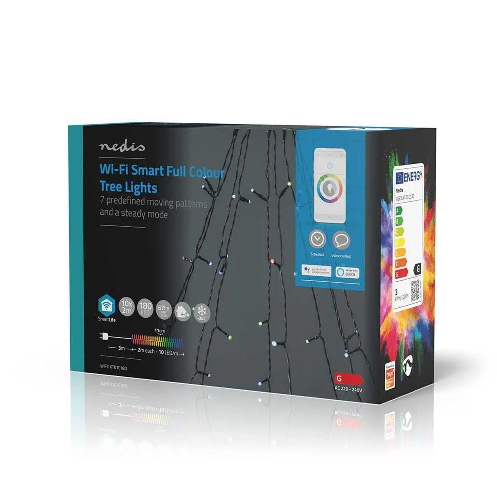 Ilumina&ccedil;&atilde;o Decorativa Nedis Smartlife Wi-Fi RGB | 180 Leds | 10x2m | Android / Ios