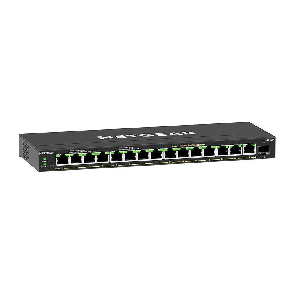 Netgear Gs316ep-100pes Switch de Rede Gerido Giga.