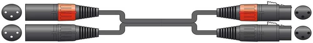 Cabo &Aacute;udio 2x Xlr F&ecirc;mea para 2x Xlr Macho 6.0m