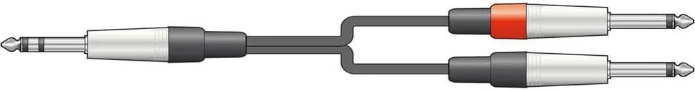 Cabo Jack 6.3mm Stereo para 2 Jacks 6.3mm Mono 6m