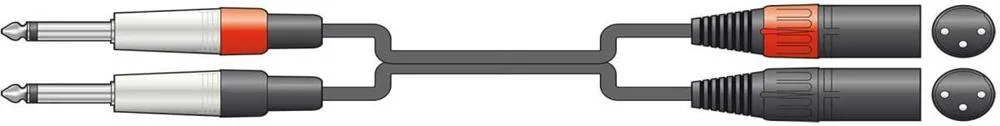 Cabo &Aacute;udio 2x Jack Mono 6.3mm para 2x Xlr Macho 6.0m