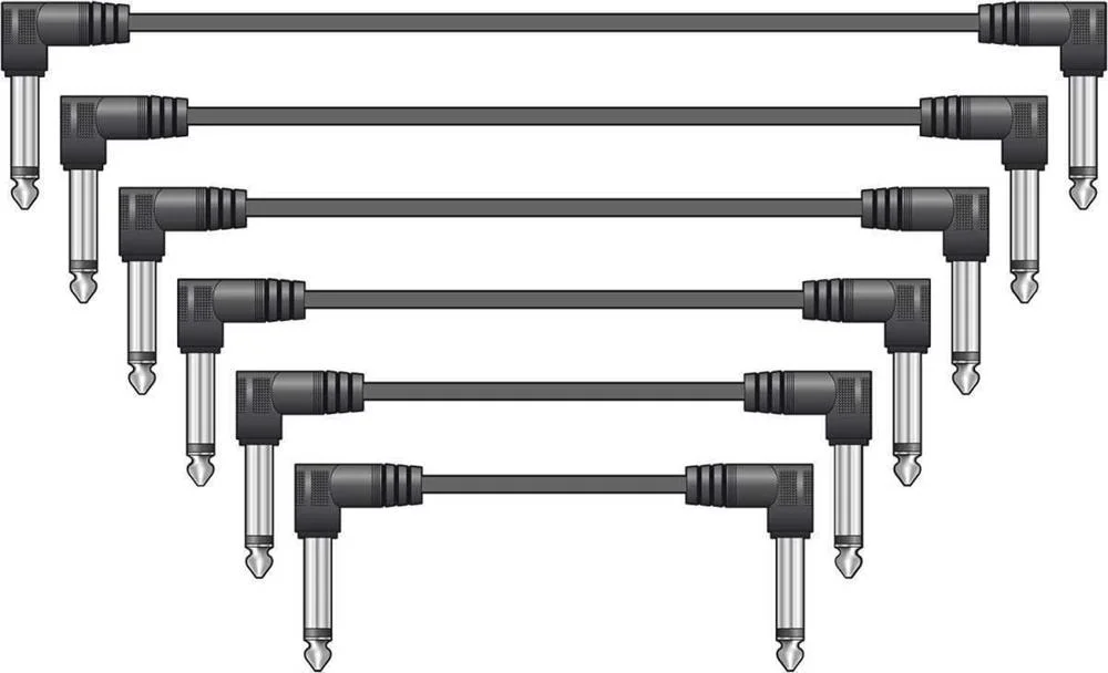 Classic Audio Patch Lead Set Black 6 Pcs 1.0m